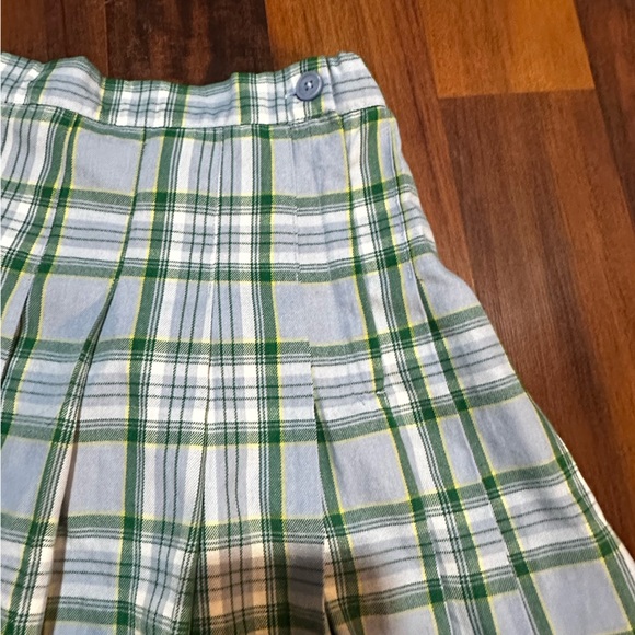 NWT Aerie American Eagle Blue & Green Plaid Y2K Inspired Pleated Mini Skirt - Picture 4 of 13
